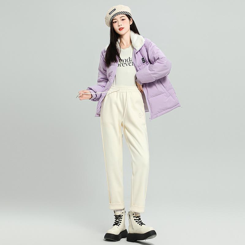 

! G Немецкие вельветовые ветрозащитные брюки женские осенне-зимние термобрюки с высокой талией и завязками на щиколотках, повседневные брюки галифе, вышитые брюки-морковки XXL бежевый