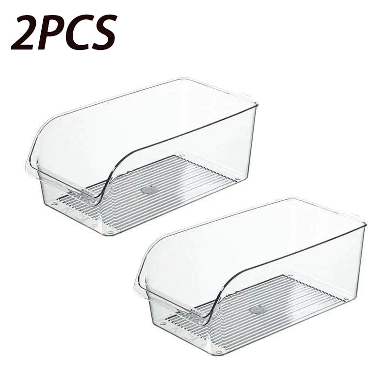 2Pcs/3Pcs/4Pcs Clear Fridge Organizer Open Drawer Snack Storage Box Multifunctional Container For Home