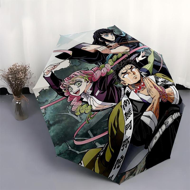 1pc Jujutsu Kaisen Characters Outdoor Umbrella - Automatic Opening/Closing, Portable 3-Fold Design, 8-Bone Iron Frame - Perfect Gift for Fans, Travele