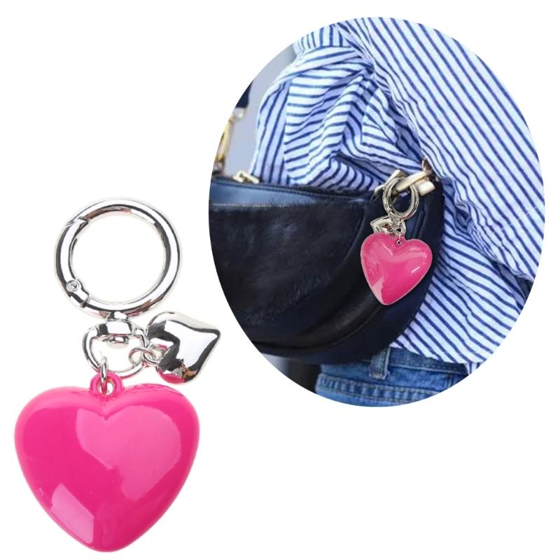 Stylish Keychain with Large Heart Pendant Dainty Heart Keyring Stylish Key Chain Delicate Decoration for Key and Bag
