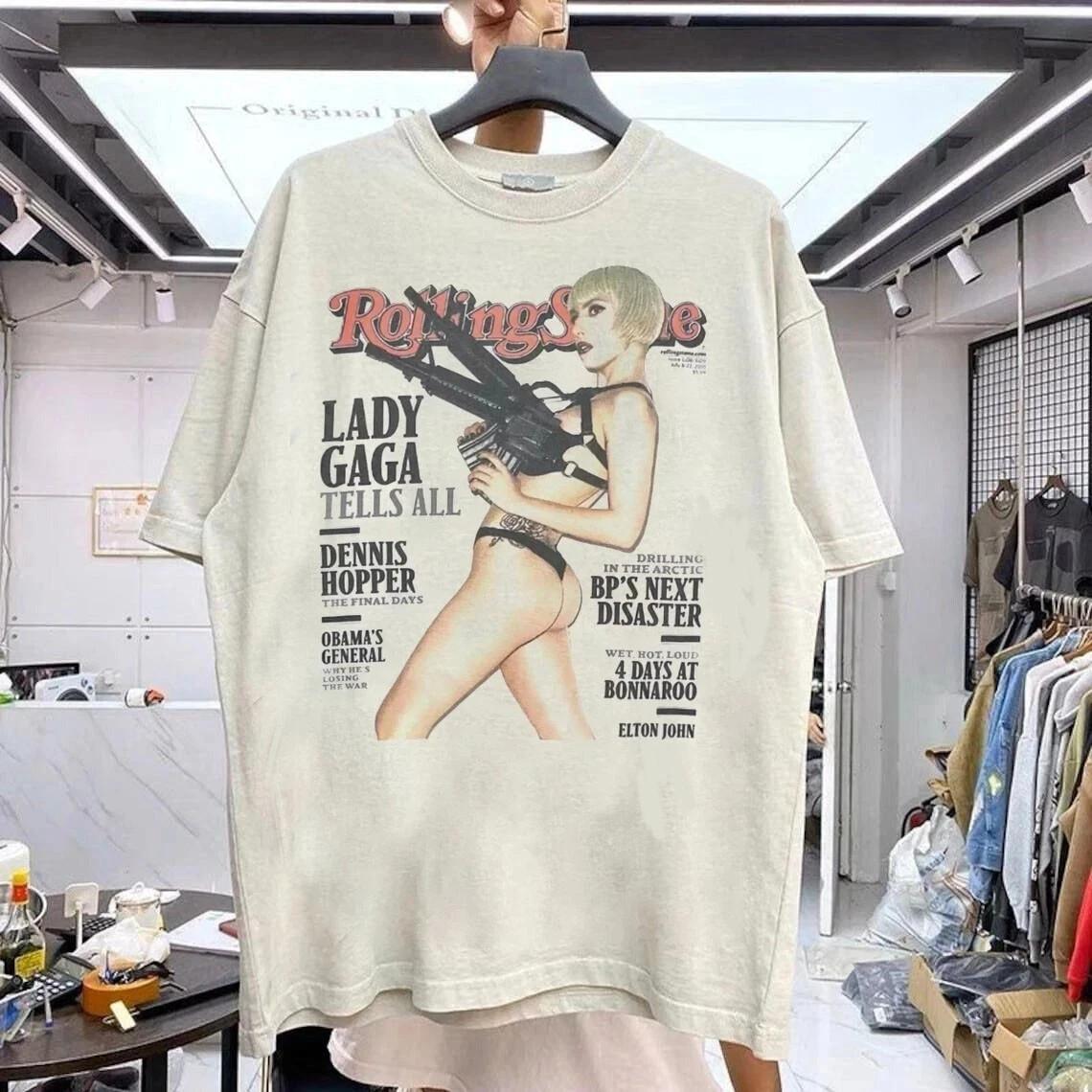 Reprint Lady Gaga T-shirt Graphic Cotton For men Women Shirt All Size S-4XL XXXL