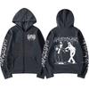 Limited Ghostemane Zipper Hoodie Graphic Print Hoodies Metal Rock Gothic Zip Up Hooded Sweatshirts Harajuku Streetwear Coats