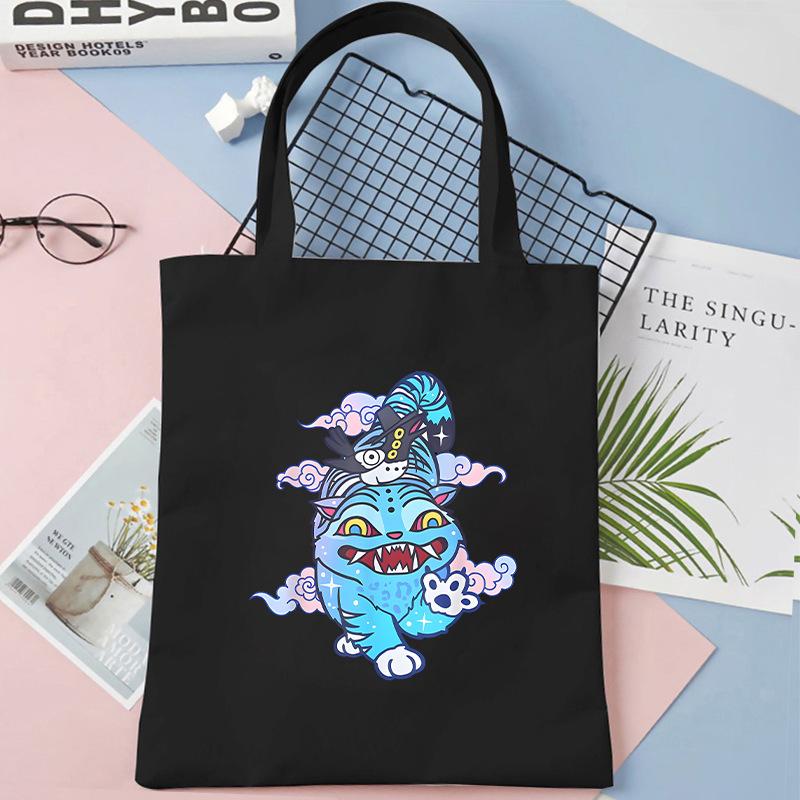 KPOP Demon Hunter Tiger Print Student Shoulder Canvas Bag Shopping Tote Bag KTB