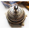 Mässingsrökelsekar Sköldpadda Påfågel Loban Dani Mässing Dhoop Dani Aarti Mässing Loban Dhoop Dani Rökelsekar Brännare För Hem Kontor Tempel Puja(Runda)
