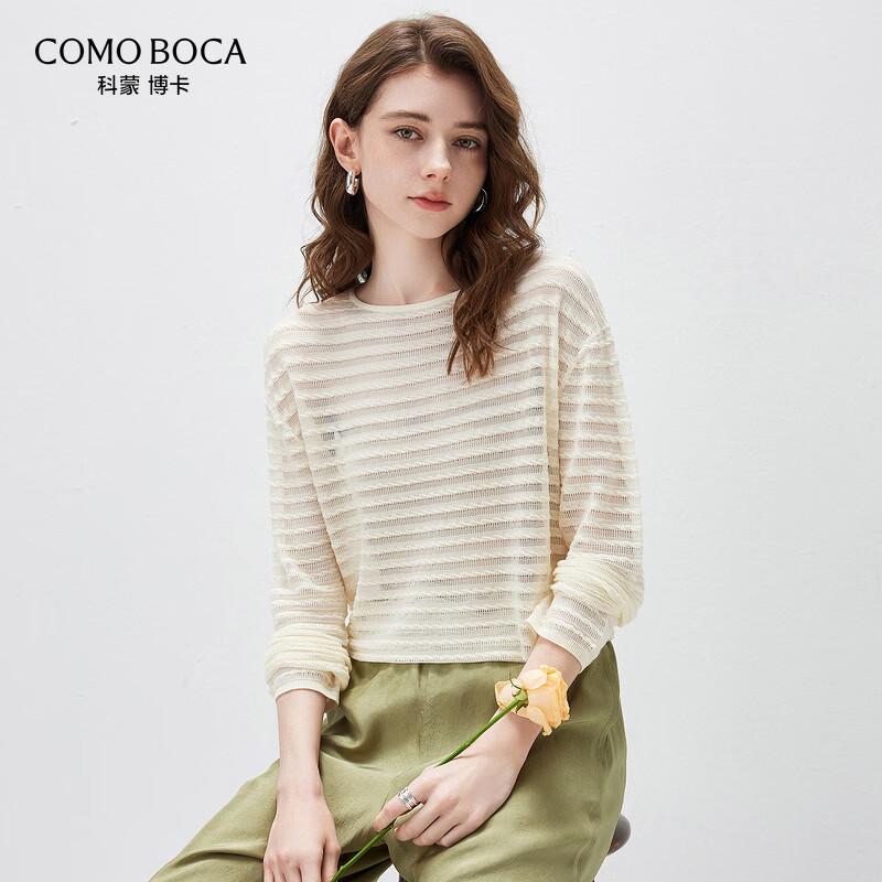 Kemengboka 2026 S/S Lyocell Tencel Knit Loose Long Sleeve Hollow T-Shirt 2XL
