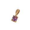 18K Gold Plated Square Amethyst Pendant for DIY Necklace or Bracelet