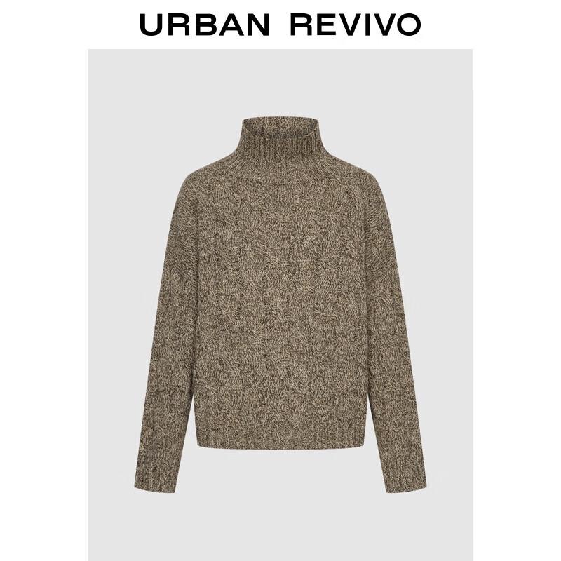 

Женский свитер крупной вязки с воротником-стойкой цвета янтарного потока S