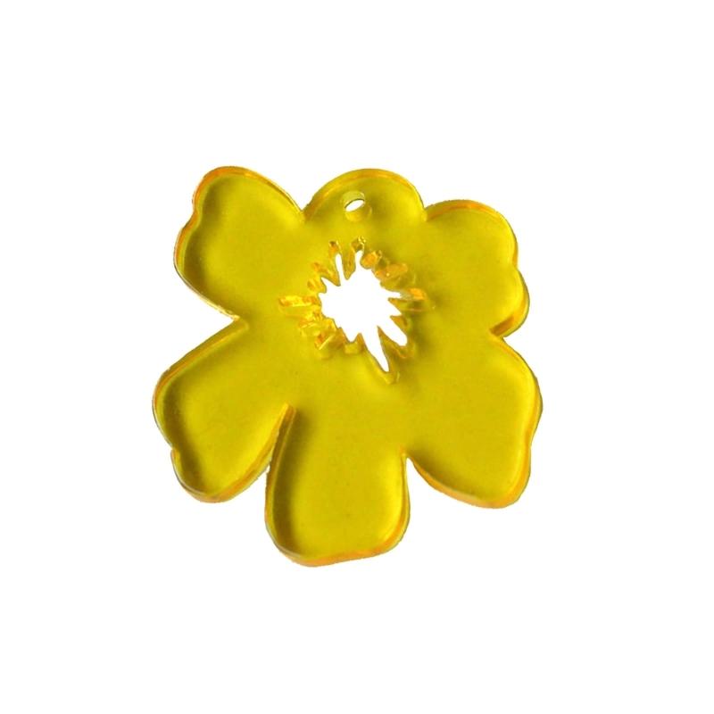 

Acrylic Hollow Six Petal Flower Loose Beads Colorful Flower Charm Pendant DIY Accessories Necklaces Earring Jewelry Gift