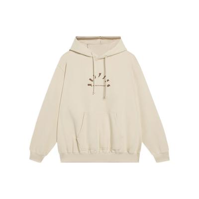 Li-Ning Badfive Logo Print Loose Hoodie Unisex Tops Light-Milk-Brown AWDT091-6