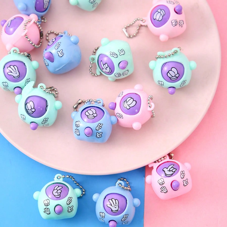 5/10pcs Cute Mini Rock Paper Scissors Game Keychains, Interesting Toys, Keychain, Wallet, Backpack Decor, Stress Relief, Party Favors,Random Colors