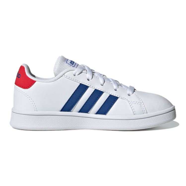 Adidas Grand Court Big Kid White Royal Blue Kids Sneakers Cloud-White Vivid-Red GX5742