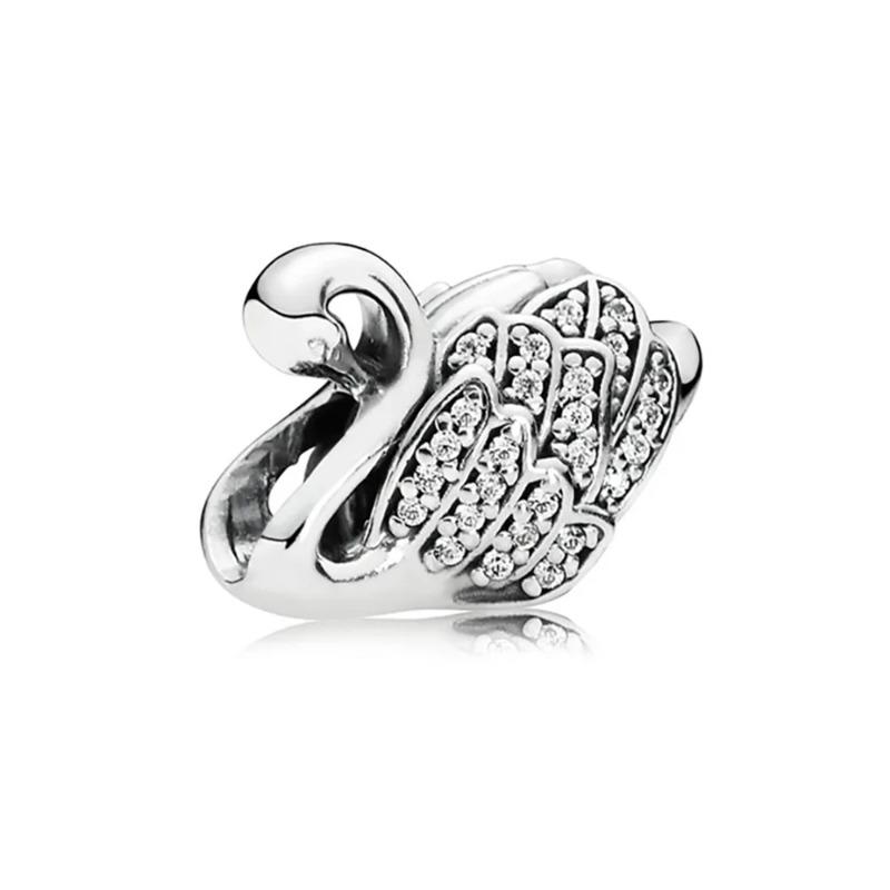 Newest 925 Silver Charm Bracelet Forest Animal Series Jewelry for Women Kangaroo Owl Swan