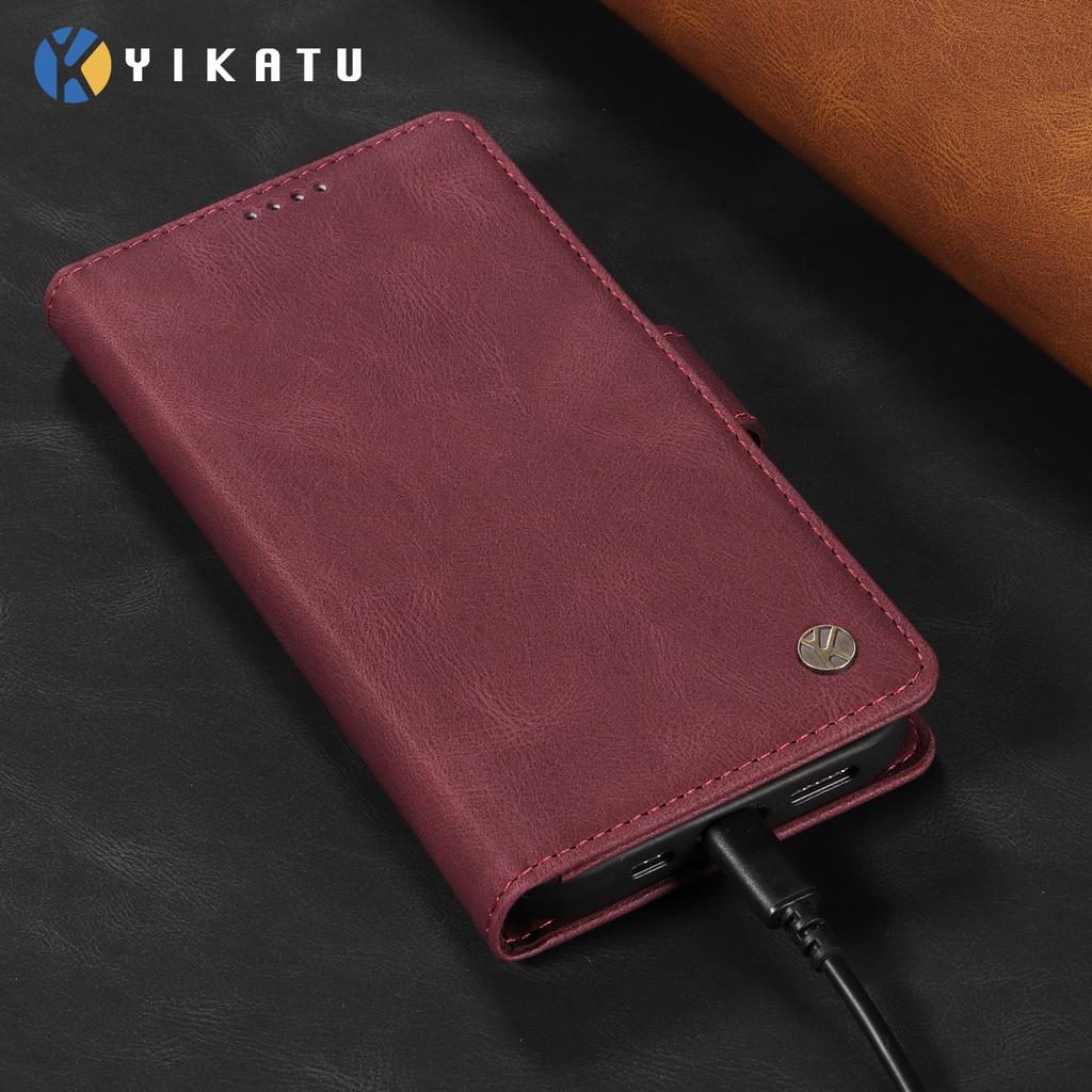 For Realme 15 Pro 5G/Realme 15 5G Leather Case YIKATU YK-005 Skin-touch Feeling Wallet Phone Cover