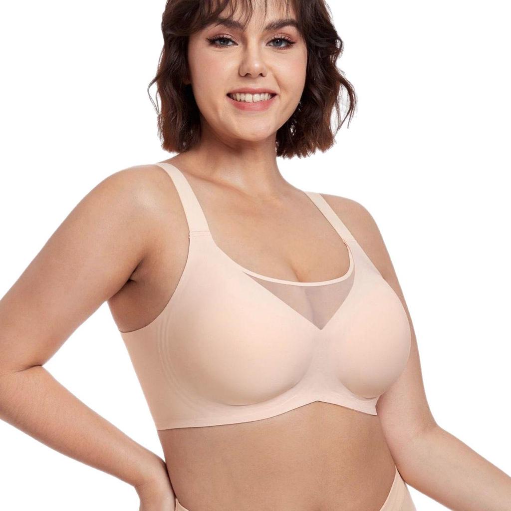 European & American Plus Size Wire-Free Minimizing Bra - Anti-Sag Support