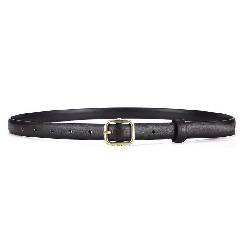 Women's Fashion Leather Belt - Slim, Versatile Pin Buckle for Jeans