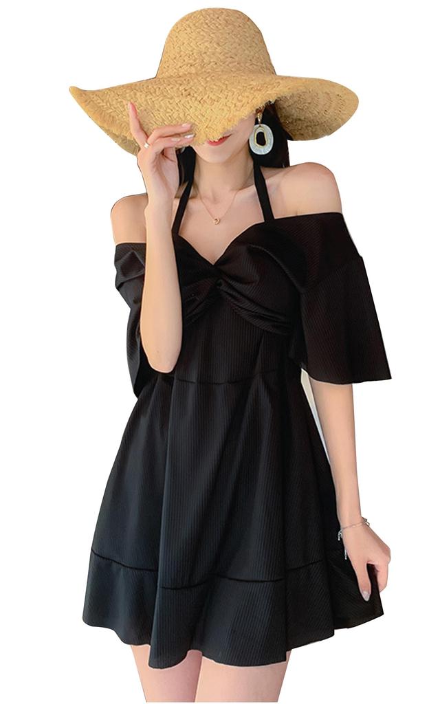 Body One Large Bust Modest Mom For Women in Their 40s [Lalapala] Women's Swimsuit, Covering, Piece, Size, Black, Sexy, Halter, 2-Way, Slimming,