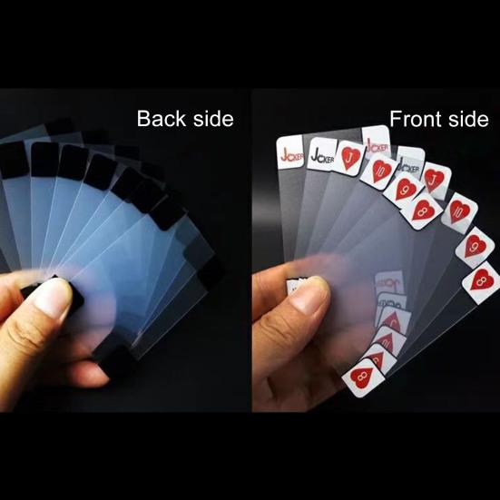 54 Stück/Set Klare Pokerkarten Wasserdicht PVC Transparentes Kartendeck Kinder Erwachsene Familienabend Mehrspieler Interaktiv Klassisches Karten-Brettspiel