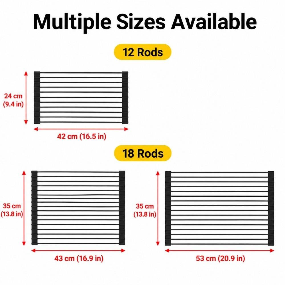 Silicone Silicone Over Sink Dish Drainer Roll Up Drain Basket Drain Grille Kitchen Sink