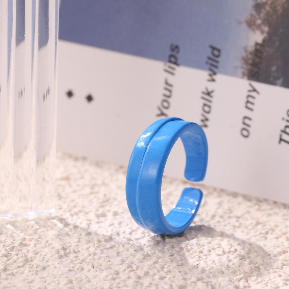 Dongdaemun design ring ring simple metal spray paint cold wind personalized opening ring