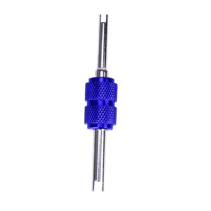 Valve Core Wrench Universal Tire Valve Stem Removal Screwdriver Aluminum Alloy Double-Ended Valves Stem Bleed Wrench Auto Parts синий