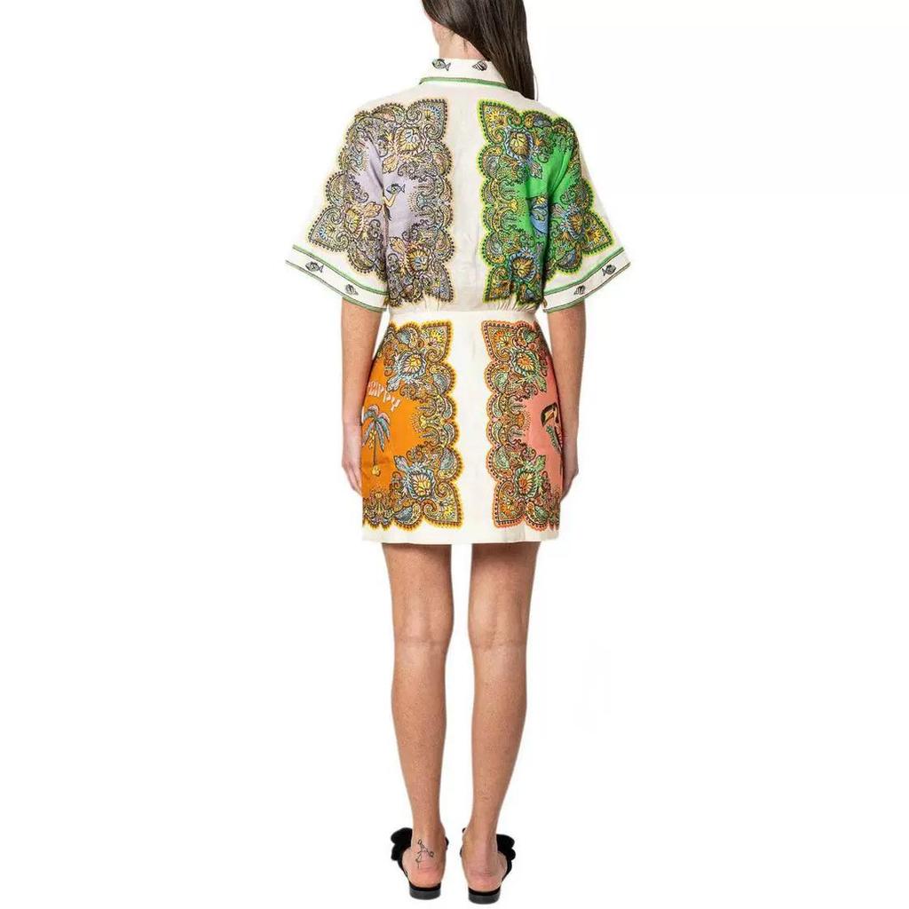 Trendy European & American Printed Cotton Linen Shirt Dress - Casual Slim Fit