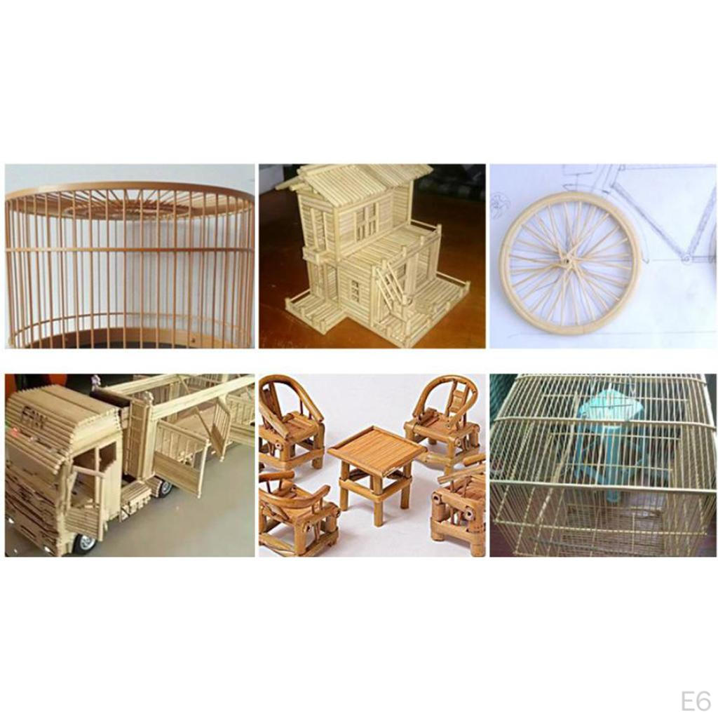 Bacchette di Bambù Legno Rotonde Non Finiture Aste di Legno per Artigianato Modellismo Giocattoli Educativi per Bambini