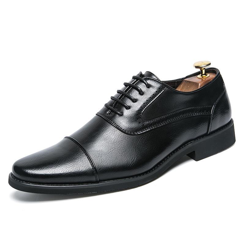Men s Large Size Formal Oxford Leather Slip-On Shoes Size 47 чёрный