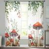 Pilzpflanzen Aquarellblumen Retro Schmetterlinge Schlafzimmervorhänge Tüll Gardine Wohnzimmer Heimdeko Voile Vorhänge