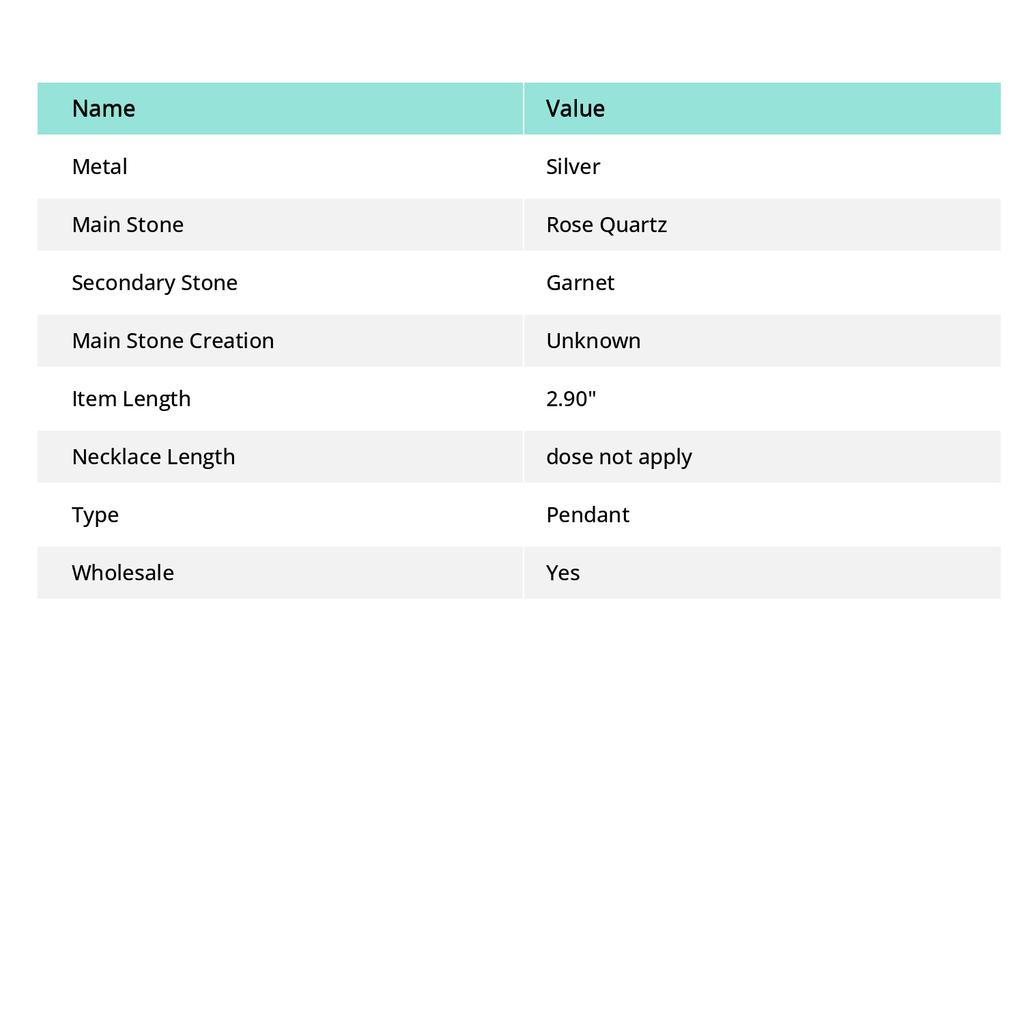 Rose Quartz Rough Garnet Gemstone Pendant Handmade Antique Jewelry 2.9" T2r13