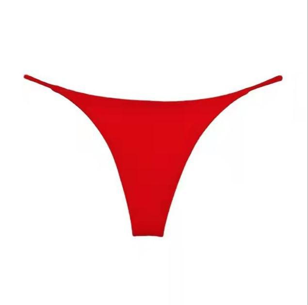 European-American Double Layer Thin Strap Printed Thong Bikini - Low Waist, T-Back Lingerie & Fitness Wear