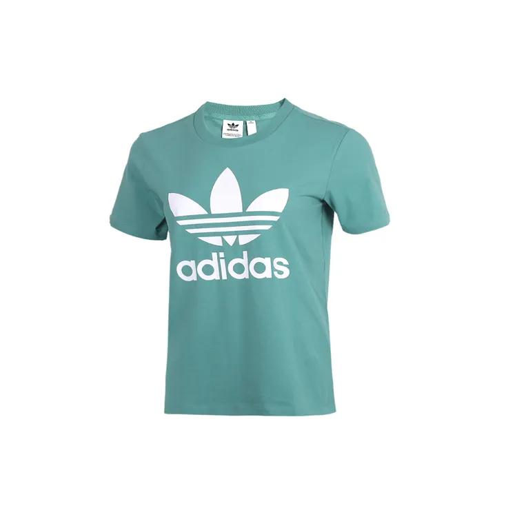 Adidas Originals Set in Sleeve T Shirt Women's Future Aqua Green (Unisex) T-Shirts FM3300