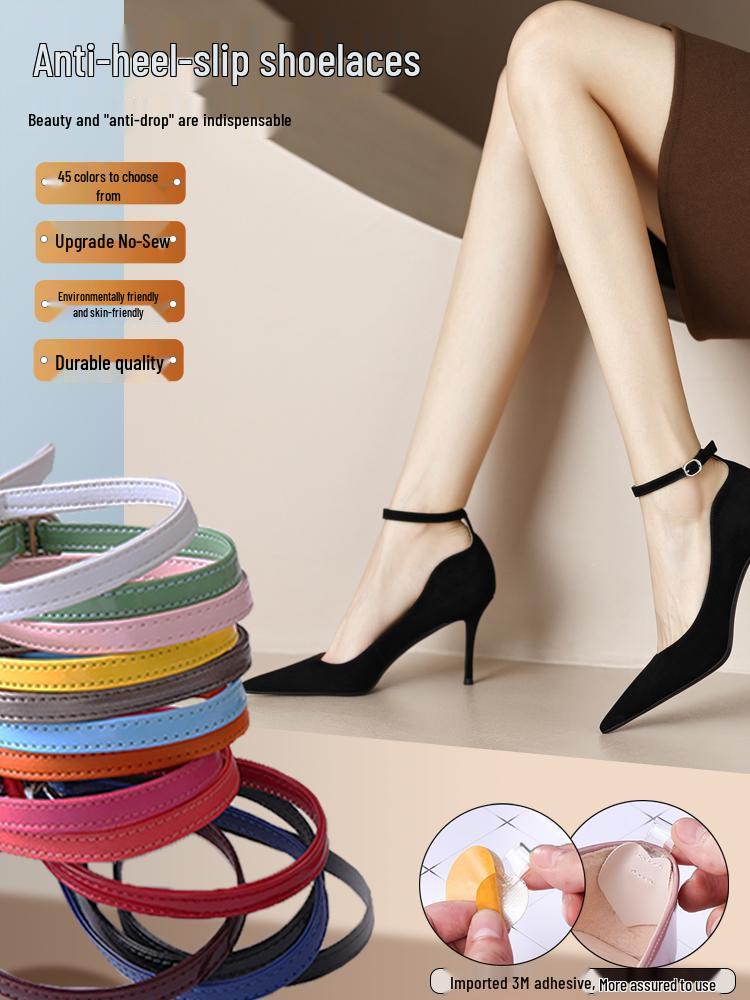 Non-Slip High Heel Strap with Suede Matte Finish - Secure Tie-Up Buckle Design