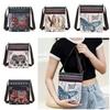 Retro Ethnic Style Shoulder Bag Canvas Embroidered Phone Crossbody Messenger Bag Travel Outdoor Casual Simple All-Mastch Women Small Bag