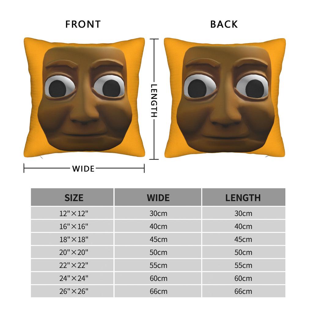 Tung Tung Tung Sahur Face Square Pillow Cases Italian Brainrot Cushion Covers Customized Decorative Pillowcase for Car 40x40cm