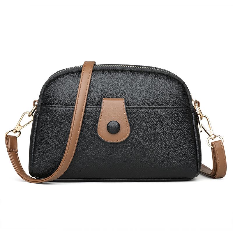 Niche cowhide texture mobile phone bag messenger bag