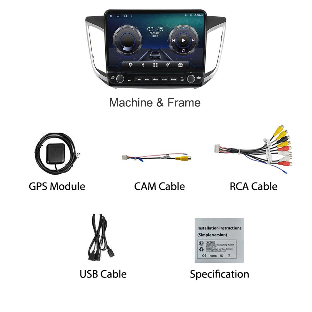 10 Inch For Hyundai IX25 2015-2019 With Button Knob Car Radio Multimedia Carplay 2Din Stereo Audio Android Video 2+32GB