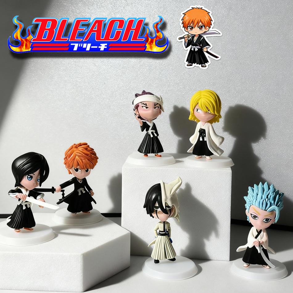 2Set Wholesale BLEACH Action Figure Cool Cute Anime Figure Toy Doll Model Desk Decoration For Kid Birthday Gifts