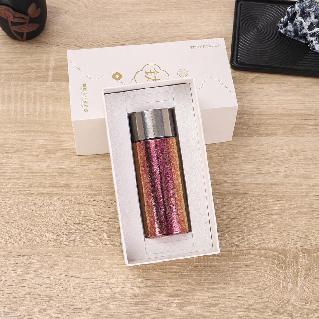 Pure Titanium Mini Pocket Cup: Double-Layer Vacuum Insulated, Lightweight Luxury Business Office Gift Cup