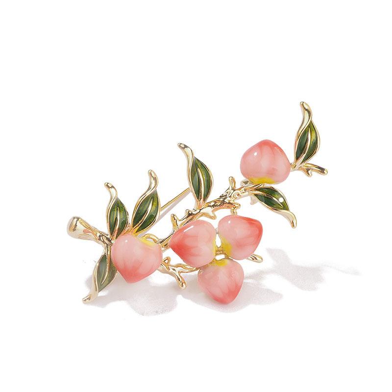 

Брошь Peach Plum World Fruit, женская, нишевая, персиковая, брошь-булавка, аксессуары для одежды, подарок на День учителя