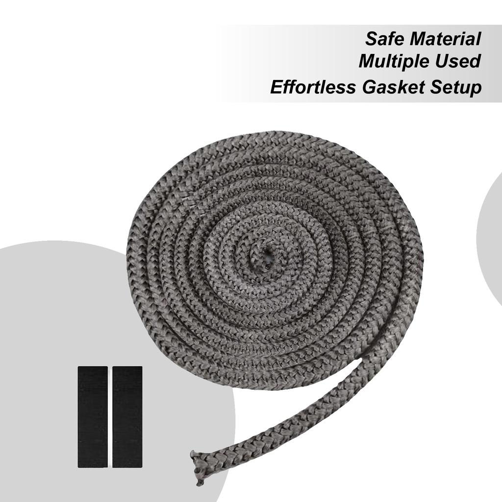 16mm X 2M Black Gasket Tape Fireplace Sealing Rope Wood Burning Stove Door Self-Adhesive Fiberglass Sealing Cord Replacement