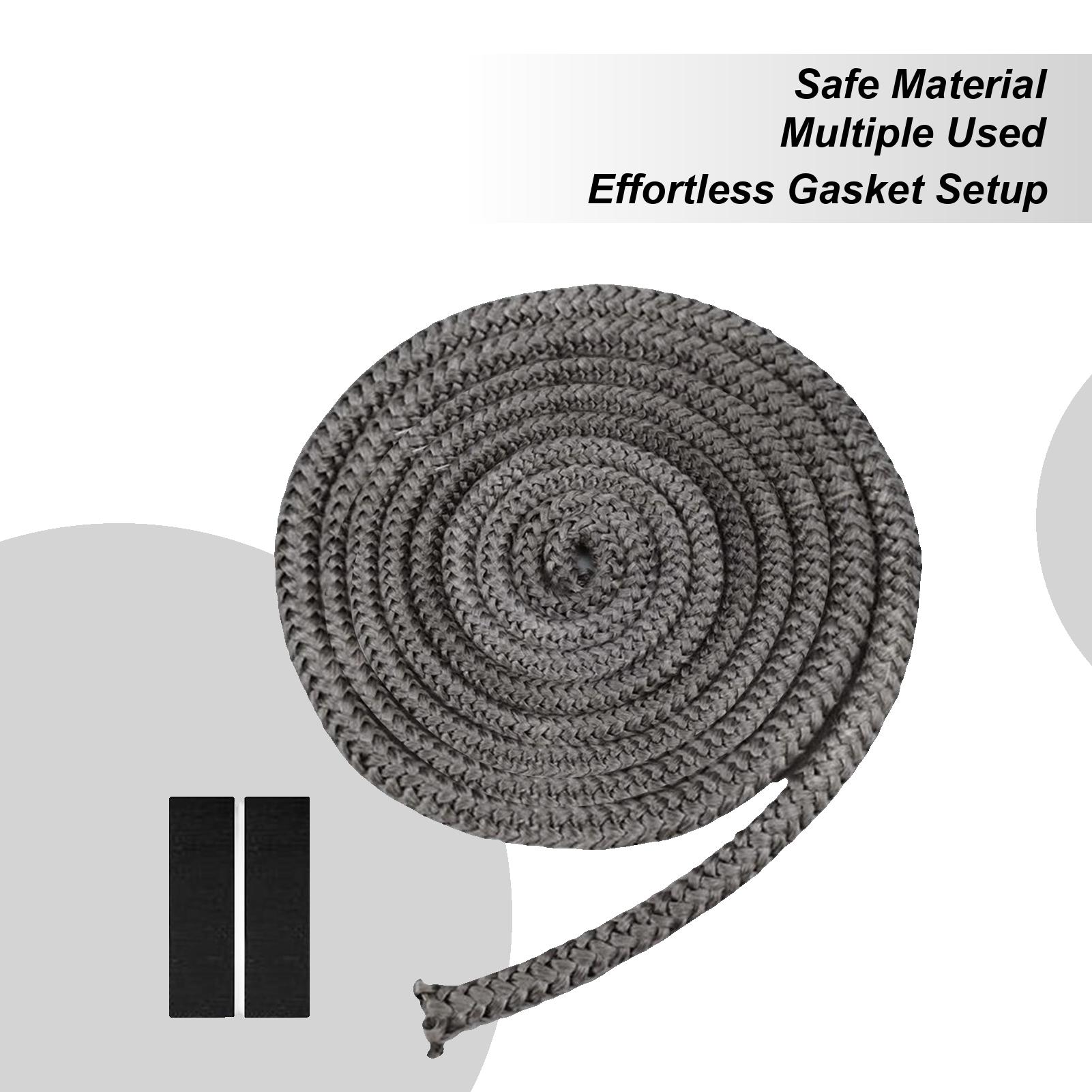 

16mm X 2M Black Gasket Tape Fireplace Sealing Rope Wood Burning Stove Door Self-Adhesive Fiberglass Sealing Cord Replacement CN