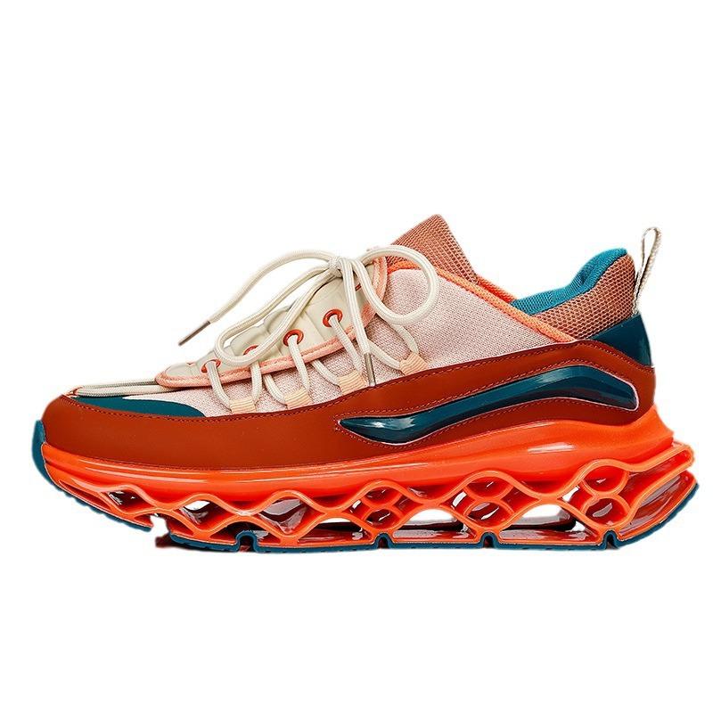 Spring new men's blade sports shoes medium help live broadcast breathable casual shock absorption ultra-light student running shoes men