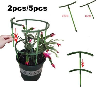 5 piezas Jardín Flor Plástico Soporte para Plantas Estaca Soporte Maceta Escalada para tomate Invernadero Varilla Huerto Herramienta Bonsái