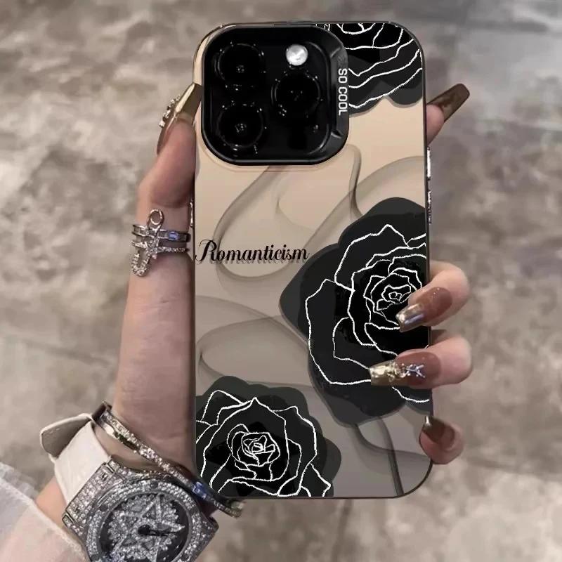 Luxury Florals Pattern Shockproof Phone Case For iPhone 15 14 13 12 11 Pro Max 7 8 Plus XS XR X Candy Color Flowers Back Cover