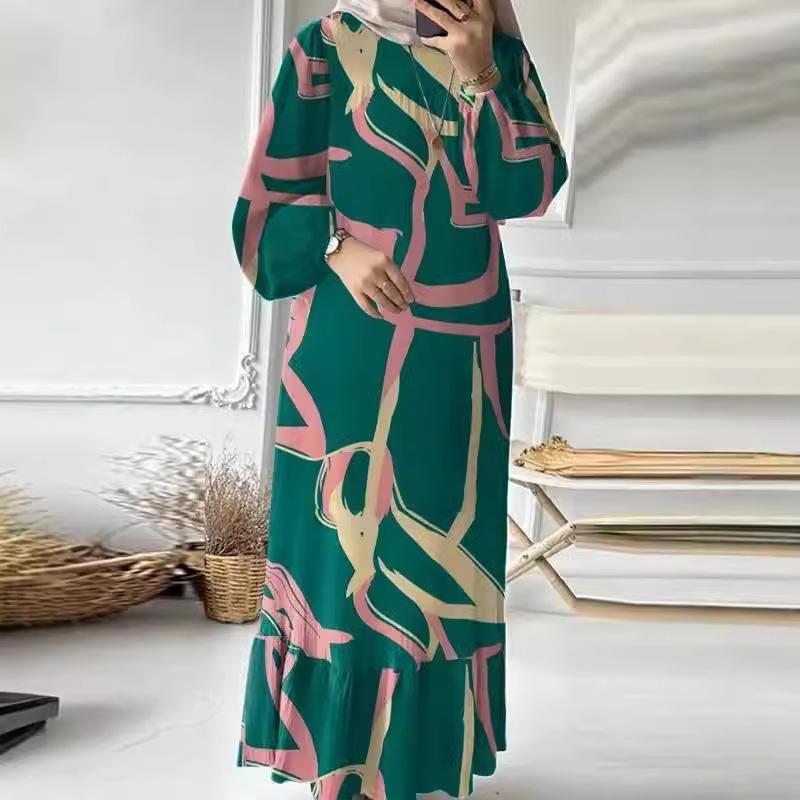 Мусульманское женское платье больших размеров с рукавами-фонариками — фото 6