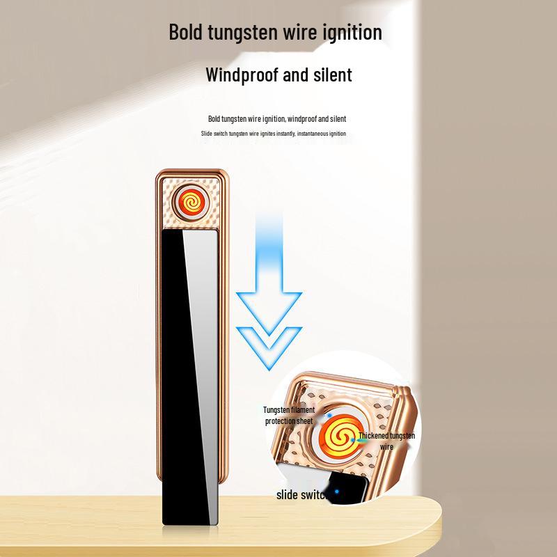 Rechargeable Ultra-Thin USB Lighter: Stylish, Silent, Mini, Portable, Men's Choice