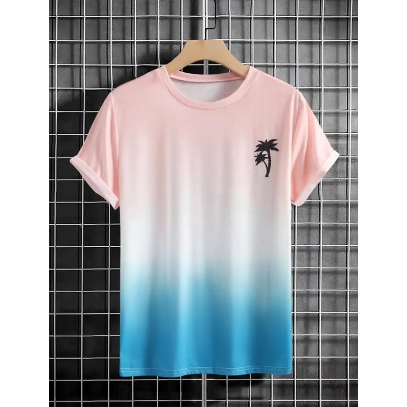 Sommer Bedruckte Herren Trendige Lockere Freizeit Kurzarm T-Shirts Herren Tops
