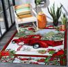 1pc Christmas Tree Area Rug with Christmas Tree Patterned Christmas Floor Mats Large Size Mats for Terrace Home Decoration Rugs
