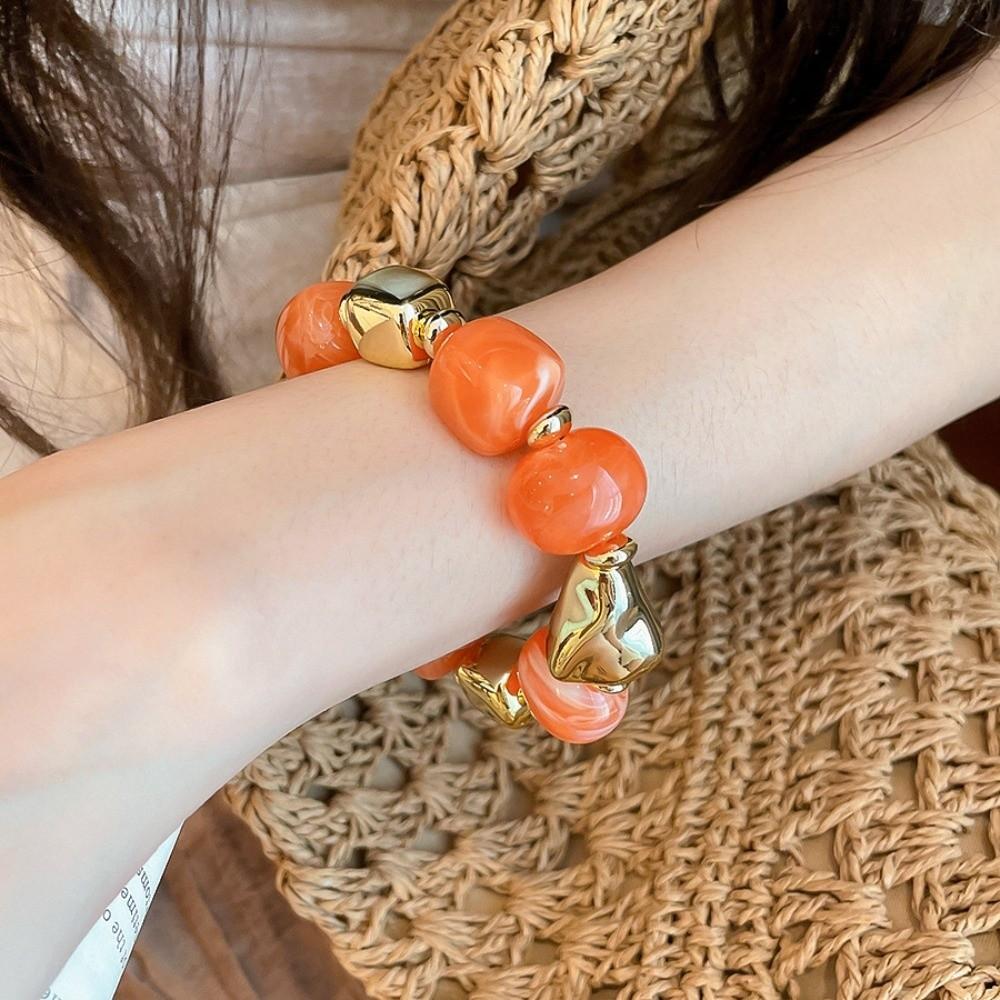 Böhmischer Perlen Acryl Armreif Europa Amerikanischer Stil Retro Handring Unregelmäßiges Armband Geschenk