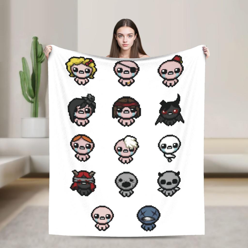 The Binding of Isaac Characters Blankets Flannel Funny Warm Throw Blanket for Bedroom Autumn/Winter Travel